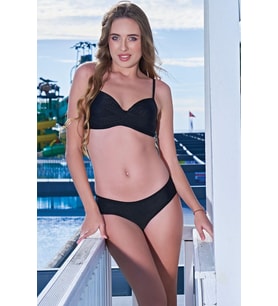 Ruko Maio 24111-5 Siyah Boş Kaplı Omuzdan Ayarlı Askılı Bikini