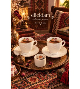 Doğum Günü, Özel Gün, Yeni İş, Yeni Ev Hediyesi Kabartma Desenli İkili Porselen Fincan ve Ahşap Fitilli Soya Mum Seti