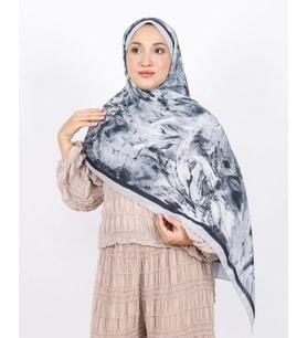 Luissa Bambu Kraş Şal Pastel Desen Siyah Gri
