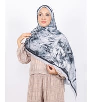 Luissa Bambu Kraş Şal Pastel Desen Siyah Gri