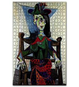 Cakapuzzle Dora Maar au Chat, 1941 by Pablo Picasso Puzzle Yapboz MDF (Ahşap) (120 Parça)