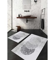 Dijital Baskılı Kaymaz Taban Yıkanabilir 2'li Klozet Takımı Banyo Paspası NDKZ-HT-425 (Gri)