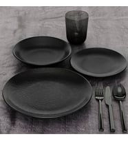 GÜRAL PORSELEN Ent Otel 27 Cm Bone Servis Tabağı Siyah Mat