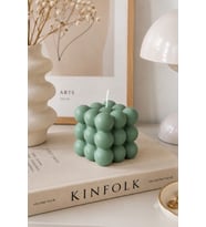 Bubble Mum - Mumelia Candles Doğal Soya, El Yapımı, Dekoratif - Adaçayı Yeşili