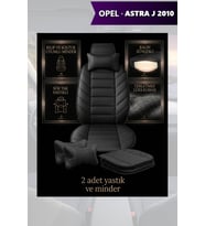 opel astra j 2010 Koltuk ve Kılıf uyumlu Minder Lüks Yastık Siyah 2 Minder 2 Yastık