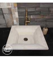 Sipahi Marble Traverten Modern Dizayn Kare Lavabo