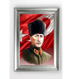 Gümüş Çerçeveli Atatürk Tablo a561