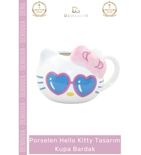 #Bardak Porselen Şık Tasarım Dekoratif 225 ml Hediye Kaliteli Dayanıklı Hello Kitty Kupa Bardak