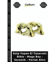 Özel Üretim Dekoratif Modern Gold Kalp Yapan El Tasarımlı Biblo - Mega Boy - Seramik - Parlak Altın