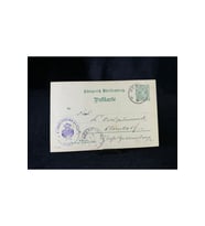 1898 Almanya Würrtemberg Krallığı Postakartı Antiye Resmi Pul 5 Pfennig Amtlicher Verkehr ve damgal
