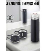 Paslanmaz Çelik 3’lü Termos Seti Vakumlu Ve 8 Saat Isı Koruma