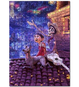 Cakapuzzle Coco Gitarist Çocuk İskelet Sevimli Köpek Puzzle Yapboz MDF (Ahşap) (120 Parça)