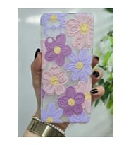 Samsung Galaxy A12 / M12 Uyumlu Pastel Renkli Çiçekler Desenli Şeffaf Telefon Kılıfı
