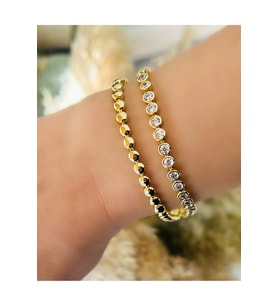 XUPING İKİLİ DAMLA TAŞ SUYOLU BİLEKLİK-14K GOLD ACR4554