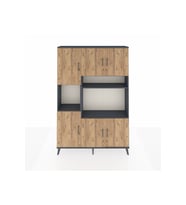 Arges Dolap 9 Raflı 6 Kapaklı 132x30x195 Antrasit-Çam/Antrasit