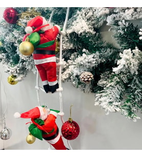 70 CM 2Lİ MERDİVENE TIRMANAN NOEL BABA YILBAŞI SÜSÜ YILBAŞI ÇAM AĞACI SÜSLERİ VİTRİN NOEL SÜSLERİ
