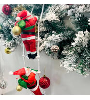 70 CM 2Lİ MERDİVENE TIRMANAN NOEL BABA YILBAŞI SÜSÜ YILBAŞI ÇAM AĞACI SÜSLERİ VİTRİN NOEL SÜSLERİ