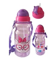Kız Çocuk Matara 500ml Mor 1 Adet Little Happy Mor Suluk Plastik Su Matarası