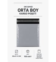 Northcity Gri Cepsiz Kargo Poşeti 30x37+5 Cm – 100 Adet Dayanıklı Paketleme Poşeti