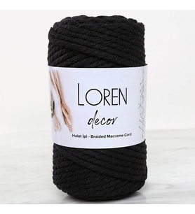 Loren Decor 3 Büküm Makrome İpi Siyah - L006