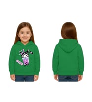 Unisex Baskılı Çocuk Swaetshirt Kapüşonlu 3 İplik Şardonlu Kuromi baskılı (Yeşil)