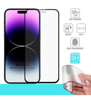 Microsonic Apple iPhone 14 Pro Max Seramik Matte Flexible Ekran Koruyucu Siyah