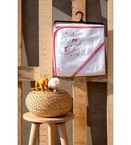 %100 Pamuk 75x75 Bulut Baskılı Başlıklı Kundak