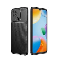 Coverzone Xiaomi Redmi 10C ?le Uyumlu K?l?f Karbon Tasar?m, Parmak ?zi Yapmayan �zellik Ultra Slimfit Yap? Del�x Tpu Silikon DLX Xiaomi Redmi 10C ?le Uyumlu K?l?f Siyah