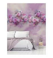 Dreamwall  Gül Desenli Silinebilir Yırtılmaz Sağlıklı Tekstil Duvar Kağıdı (Pembe-Lila)