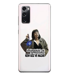 Samsung Galaxy S20 FE Uyumlu Kem Göz ve Nazar Tasarımlı Şeffaf Telefon Kılıfı