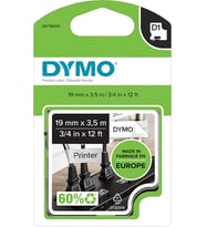 Dymo S0718050, Yüksek Performans Esnek Naylon (19 Mm X 3,5 Mt), Siyah/Beyaz (16958)