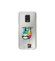 Redmi Note 9s ile Uyumlu Splash Tembel Hayvan Tasarımlı Şeffaf Silikon Kılıf