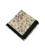 Mim Eşarp Prime Pamuk Çiçek Desenli Eşarp 90x90 cm (Siyah-Vizon)