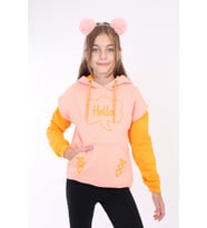 Toontoy Kız Çocuk Baskılı Sweatshirt (Somon)