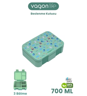 700 ML Tek Kat Sızdırmaz,Karışmaz Üç Bölmeli Çocuk Beslenme Kutusu -FFB096-700
