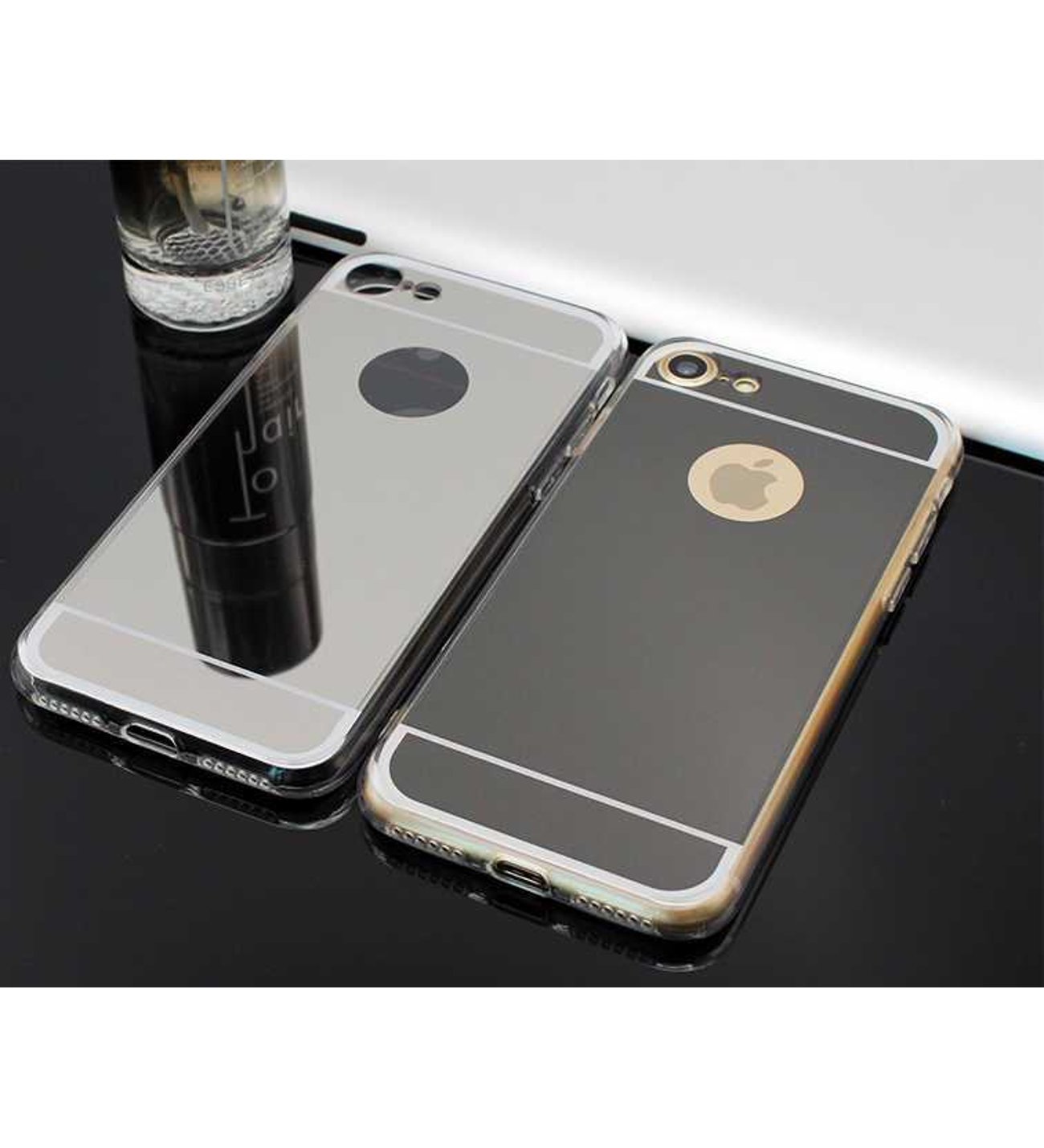 Apple iPhone 7 Kılıf Aynalı Silikon GOLD