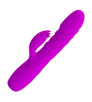 USB Şarjlı 12 Titreşim ve 4 İleri Geri Hareket Fonksiyonlu Rabbit Vibratör - Melanie (Mor)