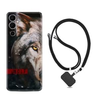 Tecno Pova Neo 2 Kılıf Silikon Boyun Askılı İpli Desenli Silikon Wolf Eyes 1758