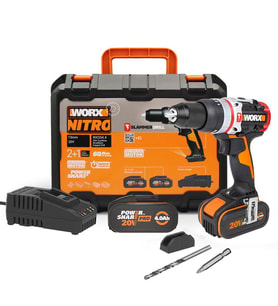 WORX WX354.4 20Volt/4.0Ah Li-ion Çift Akülü Kömürsüz Profesyonel Şarjlı Darbeli Matkap