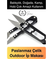 Paslanmaz Çelik Yaylı Balıkçı İp Kesme Makası Dış Mekan Hobi Makası Keskin Budama İlik Açıcı