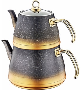 Oms 4pcs Granit M Boy Çaydanlık Cam Kapak