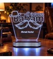 Canım Babam Şapka Tasarımlı İsimli Gece Lambası