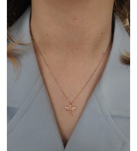 MAGRİB 925 ayar gümüş yusufçuk model gümüş kolye (Rose)
