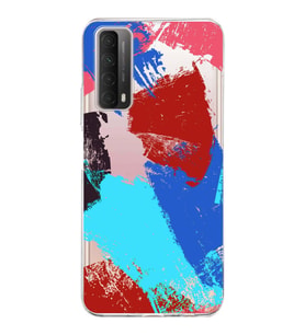 Huawei P Smart 2021 Uyumlu Kapak Brush Stroke Tasarımlı Şeffaf Silikon Kılıf