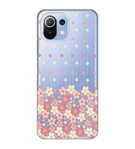 Xiaomi Mi 11 Lite Uyumlu Çiçek Desenli Şeffaf Telefon Kılıfı