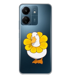 Xiaomi Redmi 13C Uyumlu Tatlı Ördek Desenli Şeffaf Telefon Kılıfı