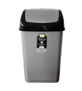 Polytime Magnum Klink Sallanır Kapak Ofis Banyo Mutfak Bahçe Çöp Kutusu Kovası / 20 Litre / Gri / 47x30x23 Cm.