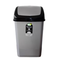 Polytime Magnum Klink Sallanır Kapak Ofis Banyo Mutfak Bahçe Çöp Kutusu Kovası / 20 Litre / Gri / 47x30x23 Cm.
