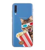 PrintiFy Samsung Galaxy A70 ile Uyumlu Kedi 1 Kamera Korumalı Şeffaf Kılıf