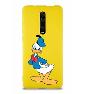 Xiaomi Mi 9T Soft Premier Kapak Donald Duck-D Tasarımlı Silikon Kılıf - Sarı (Şeffaf)